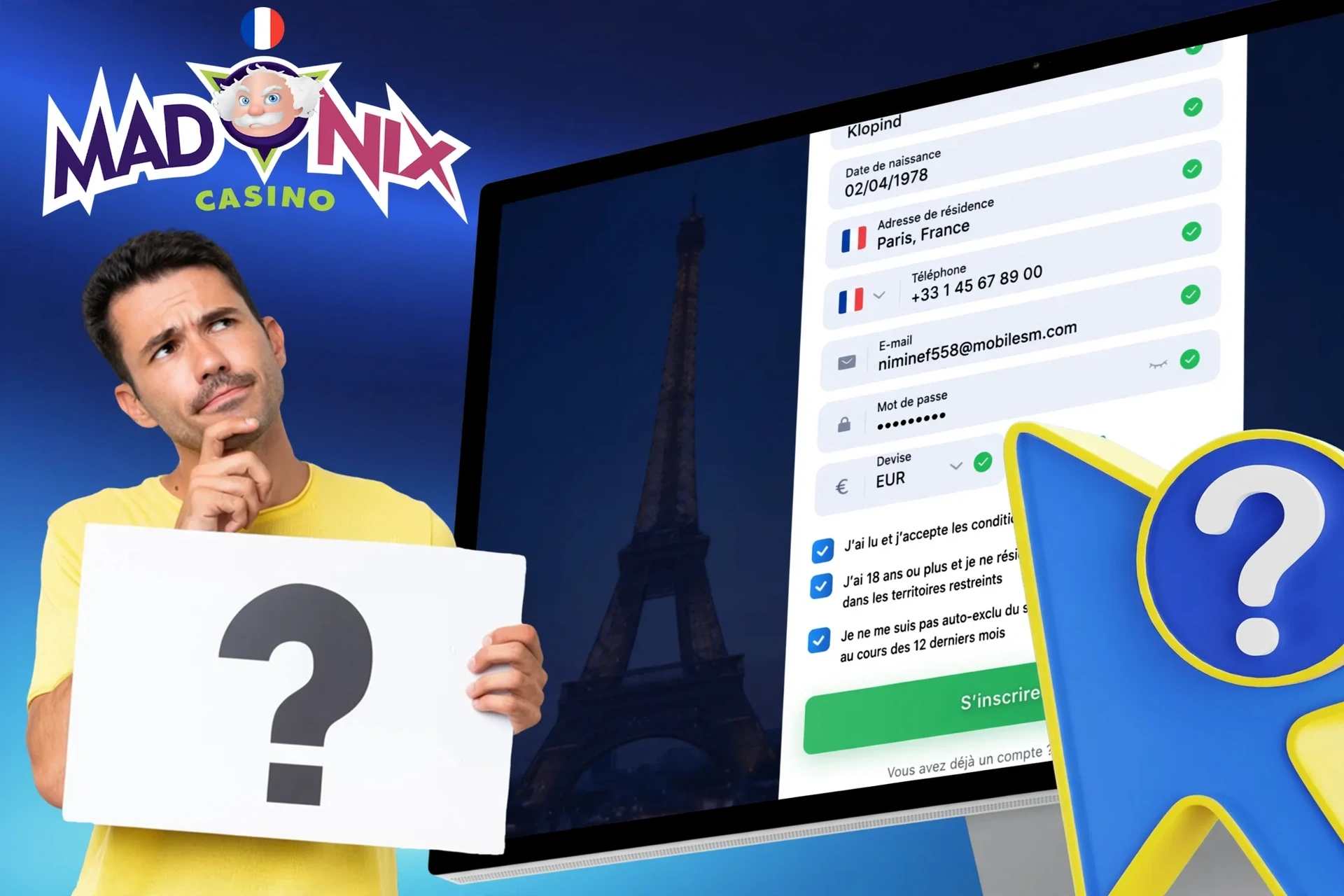 Description étape par étape du processus d'inscription sur le site ou l'application