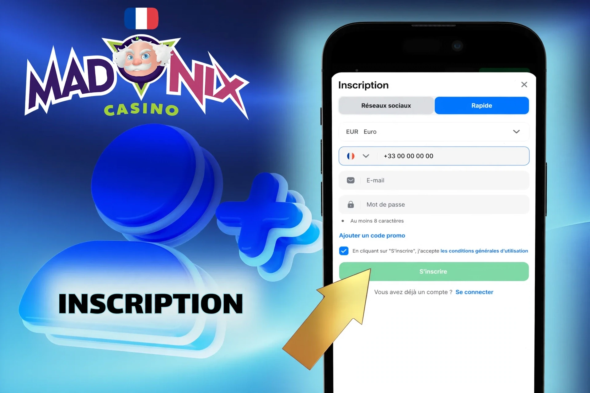Enregistrement d'un nouveau compte : étapes principales et exigences pour l'utilisateur.