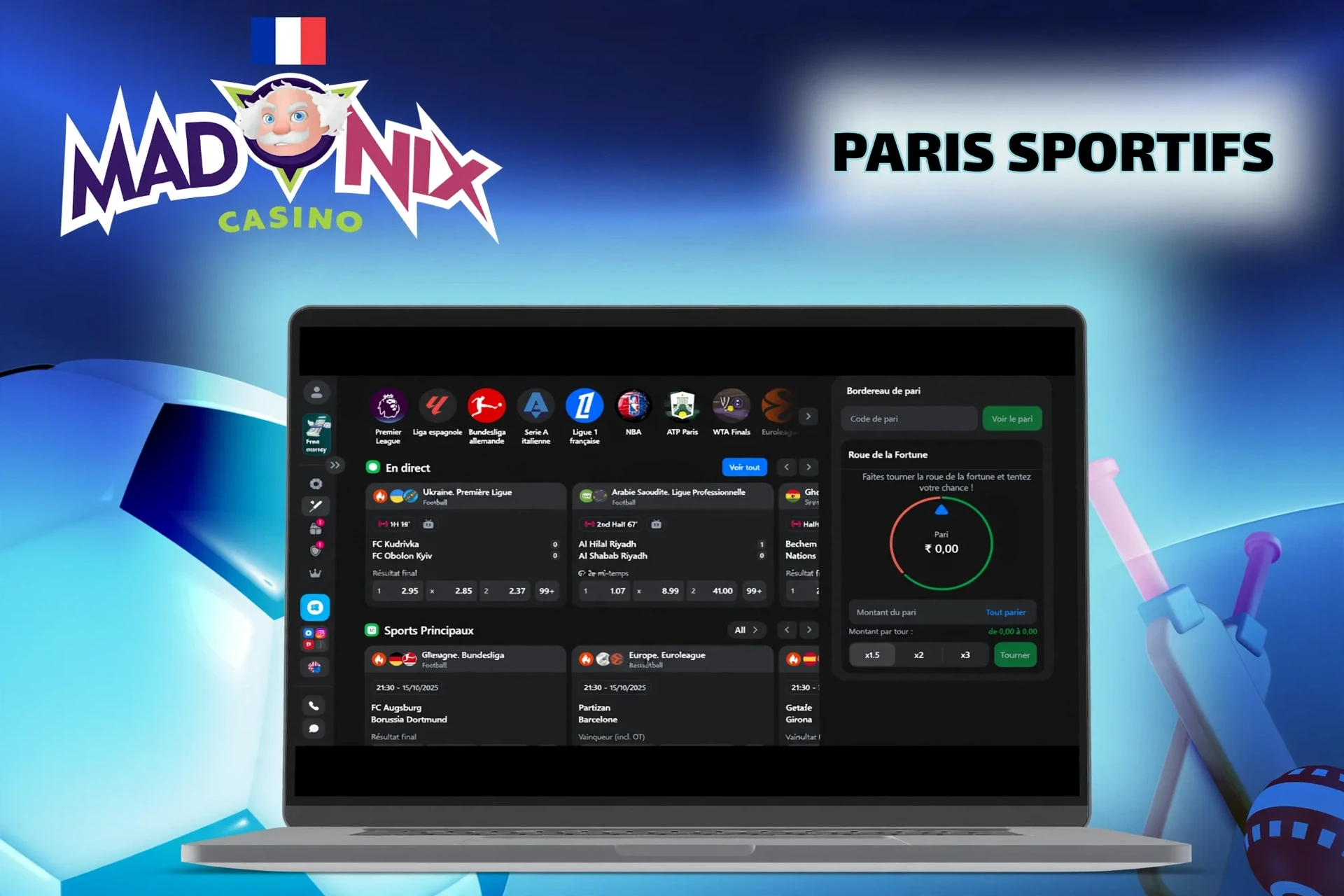 Site de paris sportifs avec cricket, football et autres marchés de paris pour les utilisateurs français.